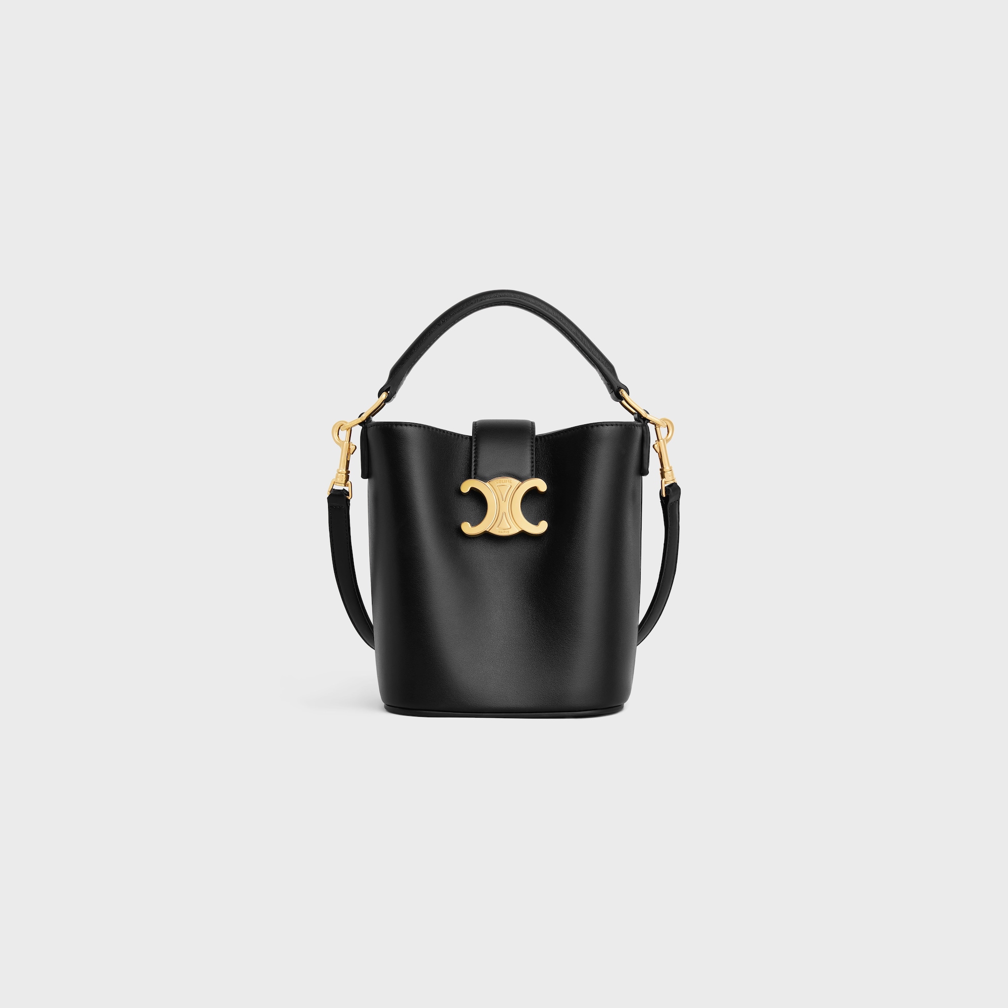 MINI BUCKET LOUISE IN SMOOTH CALFSKIN BLACK - Image 1